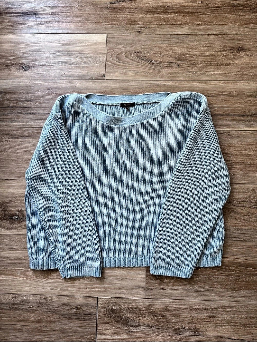 Quince 100% Organic Cotton Fisherman Boatneck Sweater Sky Blue XL